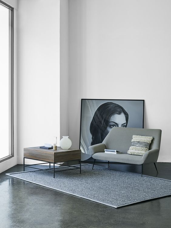 Grey Rug in Living Room