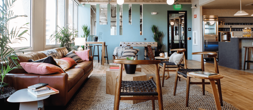 WeWork office with eco-friendly flooring