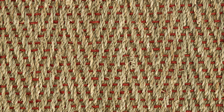 Seagrass Herringbone Red Weft