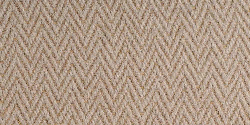 Zig Zag Mushroom Herringbone Wool Carpet