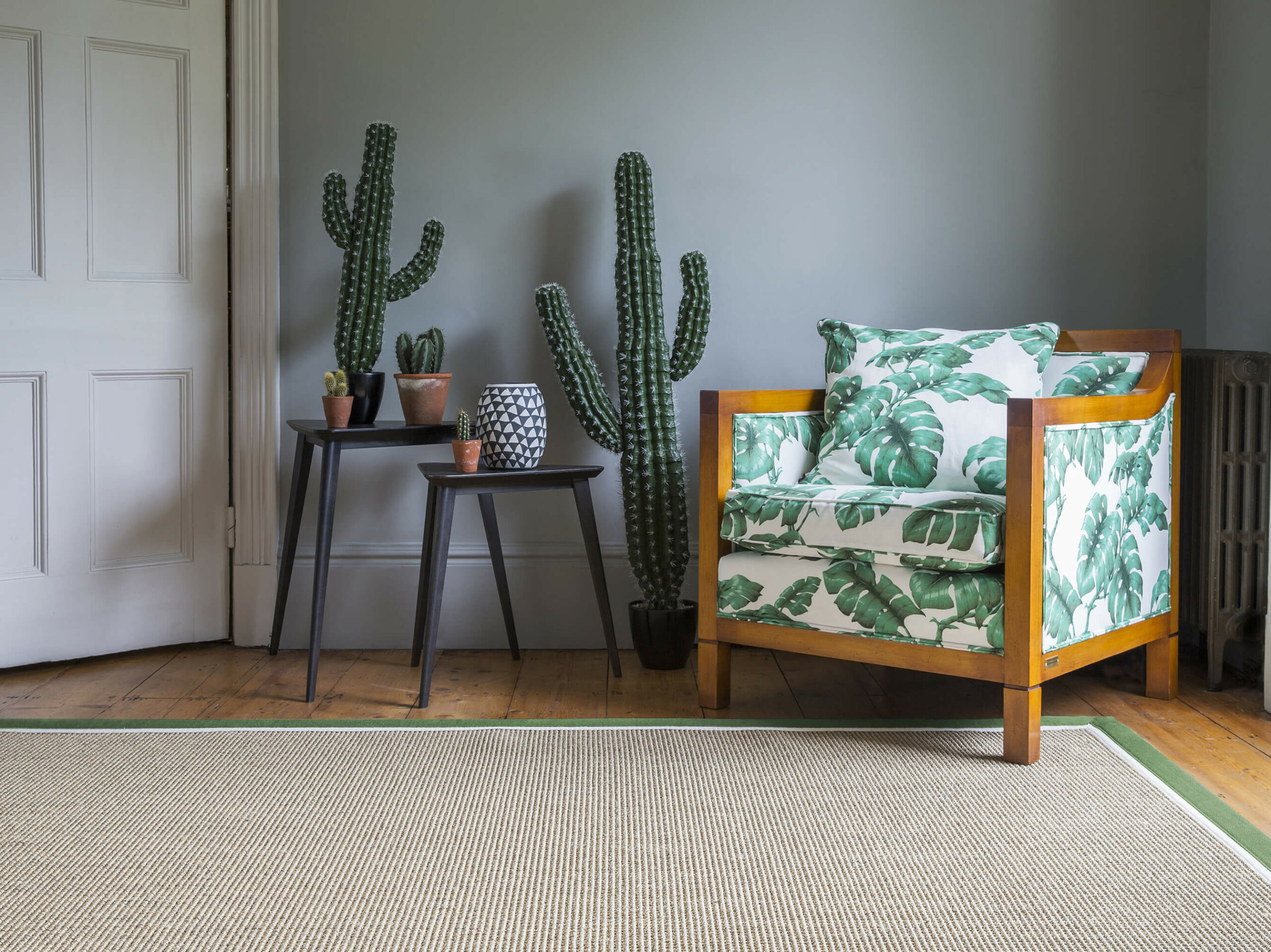 AF Sisal Super Boucle Bodmin double narrow Cotton Porcelain Cotton Moss 1