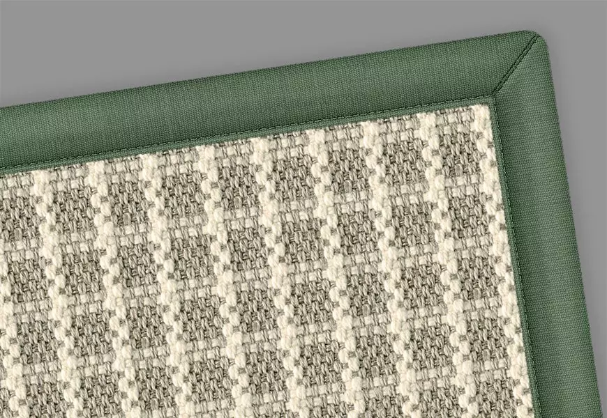 Blossom Woosie Rug With Moss Green Border