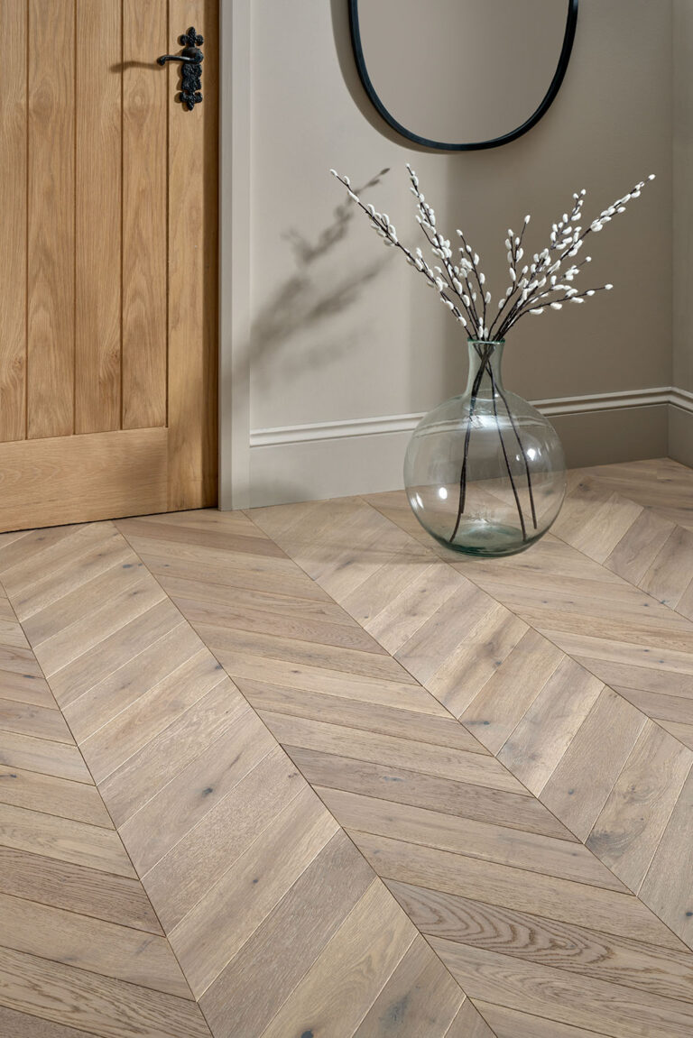 Goodrich Feather Oak Chevron Engineered Wood Flooring