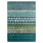 Margo Selby Gladstone Rug Geometric Design in Blue & Green