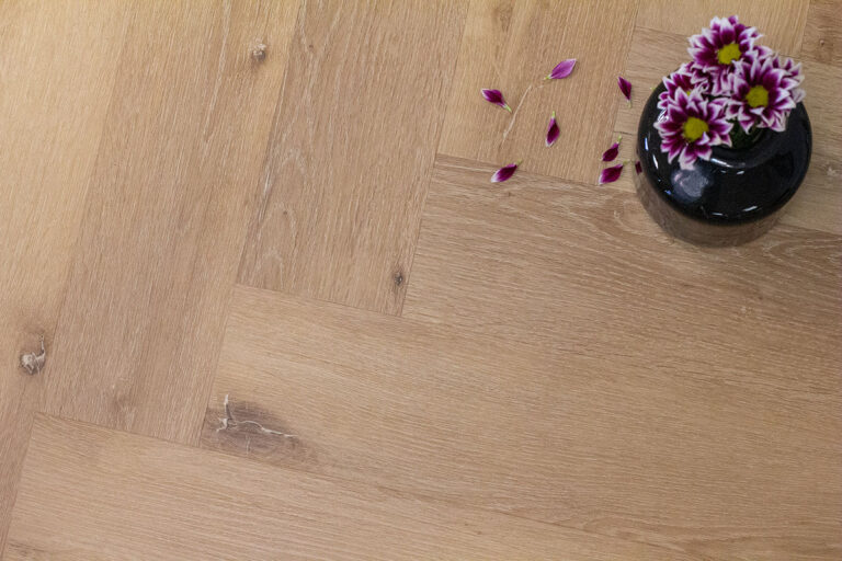 Brecon Blanche Oak Herringbone