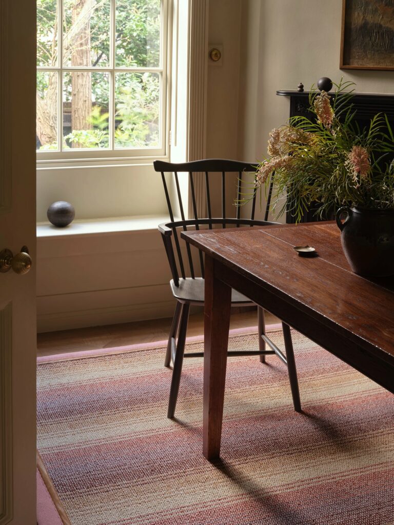 Aura Glow Striped Wool Carpet By Crucial Trading